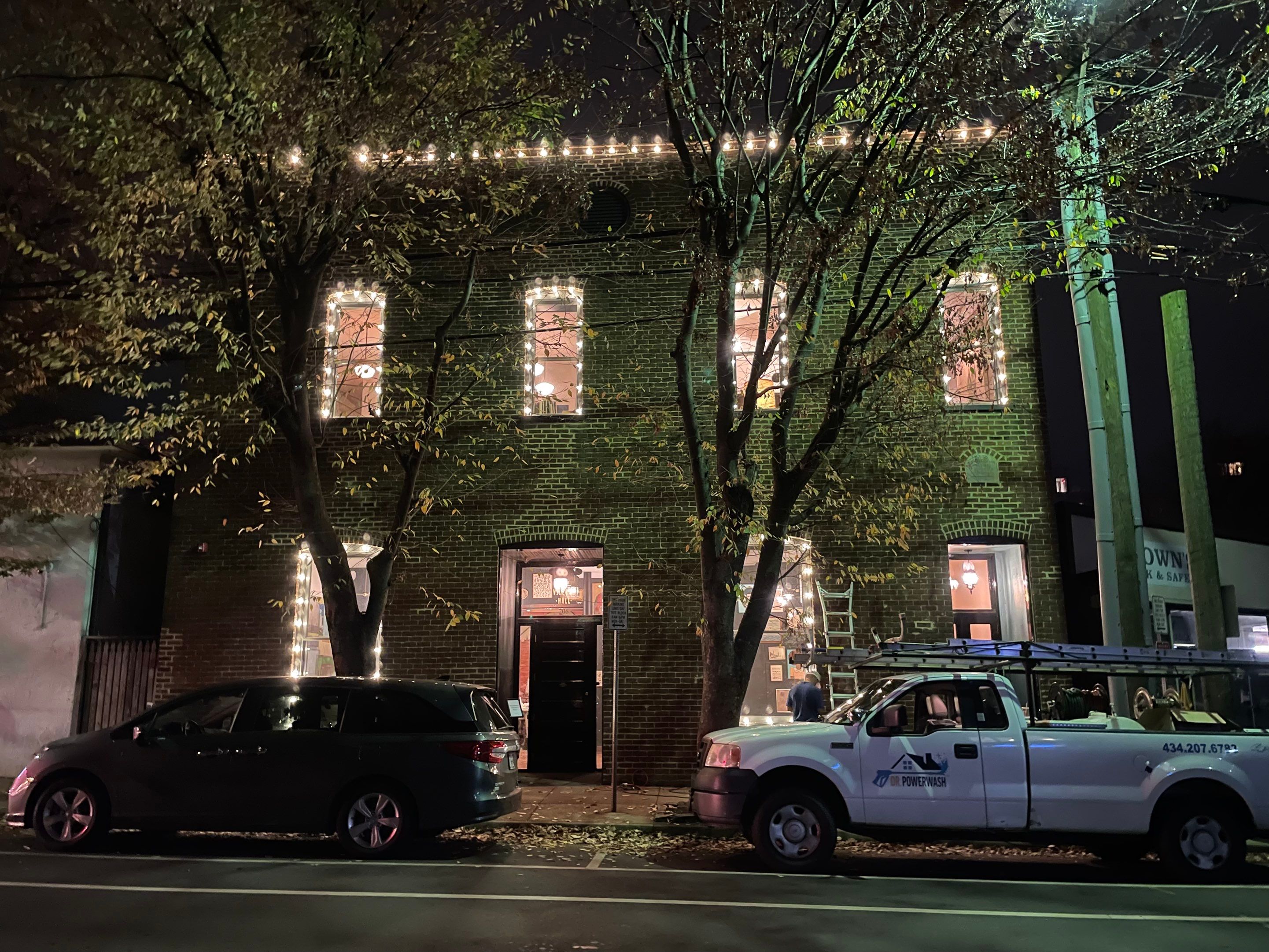 Downtown Charlottesville Christmas Lights Installation